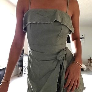 Linen khaki playsuit (romper)